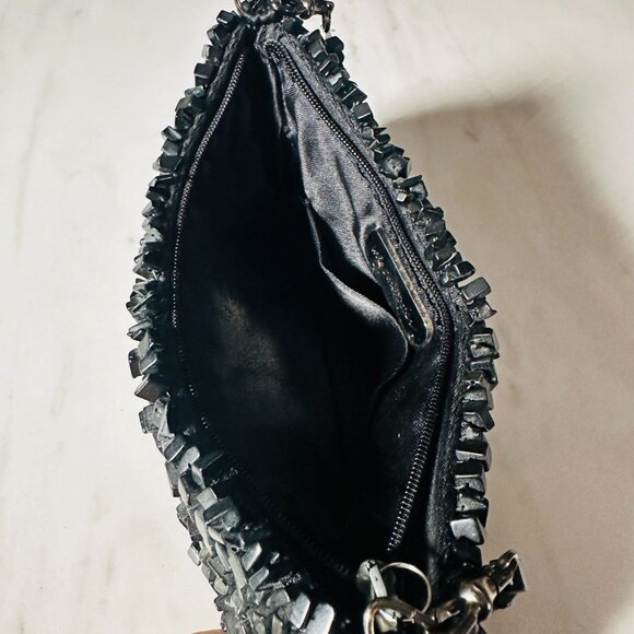 Inge Christopher Black Small Evening Bag Beaded Clutch Purse Handbag - Picture 3 of 4